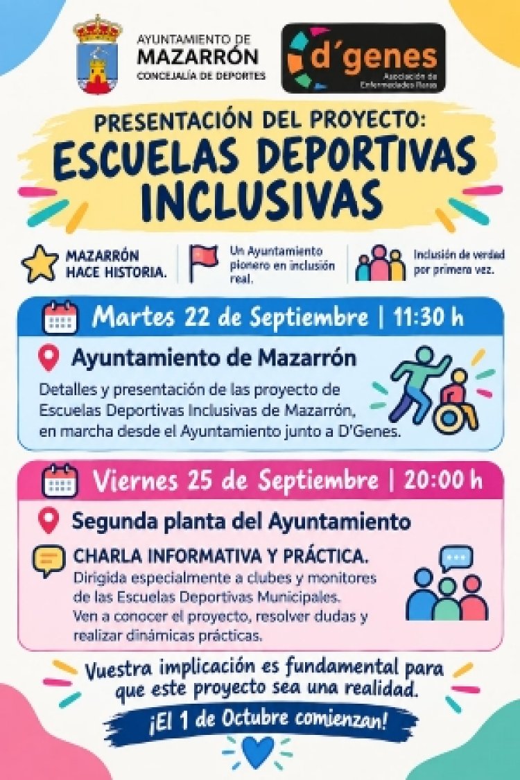 Una iniciativa pionera para una inclusión real: Mazarrón pone en marcha sus Escuelas Deportivas Inclusivas