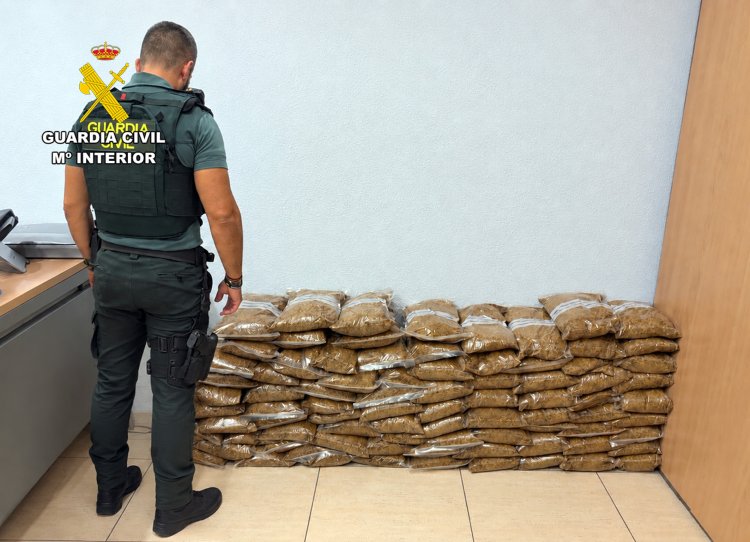 Sorprendido en Mazarrón con 25 kilos de tabaco de contrabando y el carné de conducir retirado