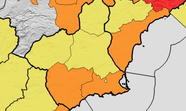 AEMET mantiene dos periodos de nivel naranja por lluvias para el domingo 18 de octubre en el sur de la Región de Murcia