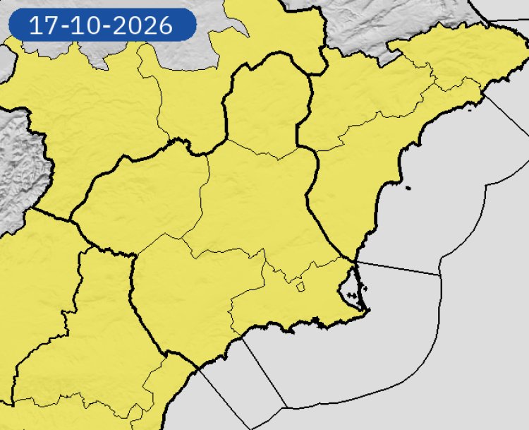 La AEMET advierte de lluvia de 20 litros en una hora y tormentas el sábado en toda la Región